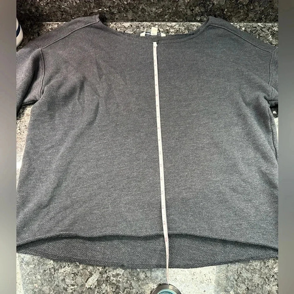 American Eagle Y2K Grey/Blue Cropped Floral Embroidery Sweatshirt Size Small S - Picture 7 of 11